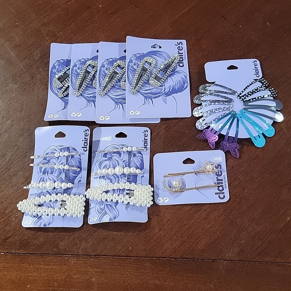 (J20) Cute Claire's hair clip bundle (8 total)